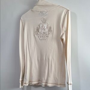 Lauren Ralph Lauren Cream Embroidered Long Sleeve Top
